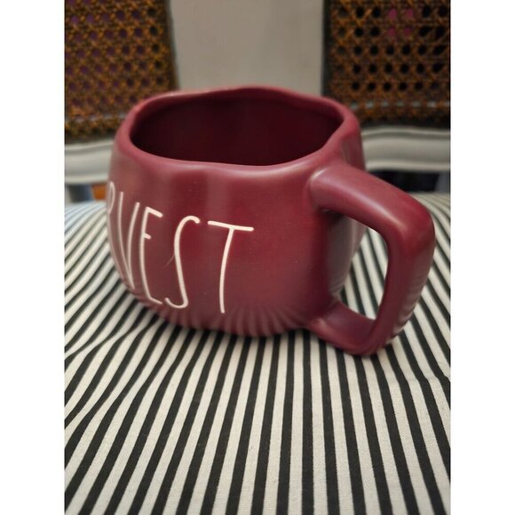 NWT Rae Dunn Fall Thanksgiving Harvest Maroon Coffee Mug Soap Bowl - Picture 2 of 9